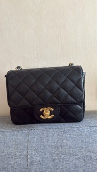 Chanel Mini 17 黑色荔枝皮
