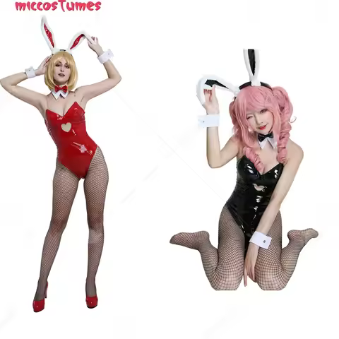 Miccostumes Women Japanese Anime Cute one piece Bunny Bodysuit Cosplay Costume Outfit Bunny Suit (Bl