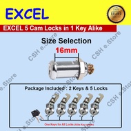 5 Cam Lock Cabinet Lock Drawer Lock Mail Box Lock with 2 Alike Keys ONE KEY FOR ALL LOCK