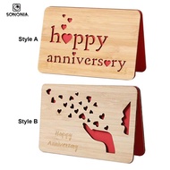 [SONONIA] Wooden Anniversary Card, Wedding Anniversary Greeting Card Romantic Keepsake Marriage Gift