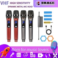 BOMGE-BG-261V Wireless Handheld Microphone,Metal Dual UHF Cordless Dynamic Mic System With 1800MAh Rechargeable Receiver For Karaoke,Party, Wedding