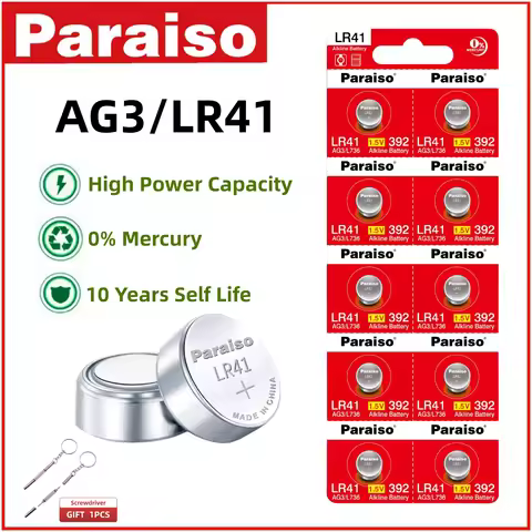 10-50pcs AG3 LR41 Button Cell Battery 1.5V Button Coin Batteries PAR Battery for Watch Toys Remote