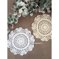 Non-Left Handmade Crochet Simple 2c-z-16cm Coaster Vase Mat ins Niche Silent Nordic Christmas Table 
