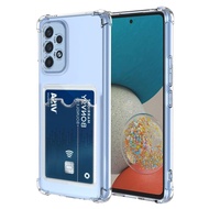 【Built-in Cardholder】For Samsung Galaxy A32 5G 6.5 inch SM-A326B A326BDS Slim Transparent Soft Silic