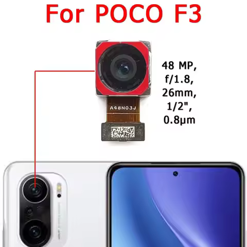 Rear Back Camera For Xiaomi Mi Poco F3 Main Backside View Big Camera Module Flex Replacement Repair 