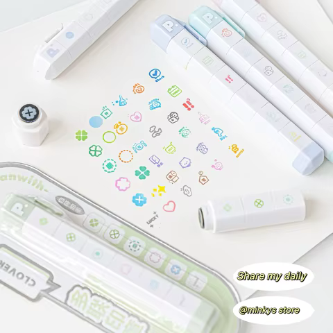 MINKYS New Arrival Cute To Do List Journal Stamp Set Kids Gift School Stationery
