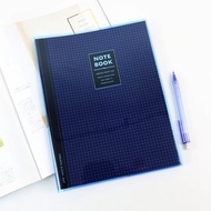 Chuyu A4/13K藍色透明膠皮書套加厚筆記/萬用記事本(空白)-90張
