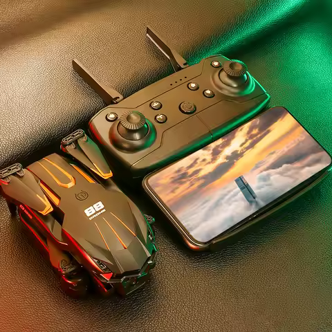 D88 HD dual-camera aerial drone, one-key takeoff/landing, 360° flips, speed control, foldable design