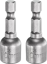 QUARKZMAN Set of 2 Nut Drill Bits 10 mm Metric Socket Spanner 1/4 Inch Hex Shank 1.65 Inch (42 mm) L