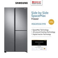 SAMSUNG 670L Inverter Side-By-Side Refrigerator RS63R5561M9 | Large Capacity SPACEMAX Peti Sejuk Sab