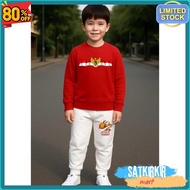 MERAH Up To 70% Discount Boys' Sweater and Jogger Suit Hut Ri 80 17 August Suit Red and White Compet
