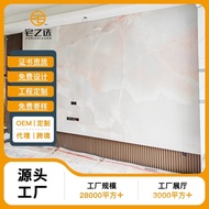 3D Print Metal PET Background Wall Marble TV Carbon Crystal Board Bamboo Wood Fiber Joint Pattern Wa