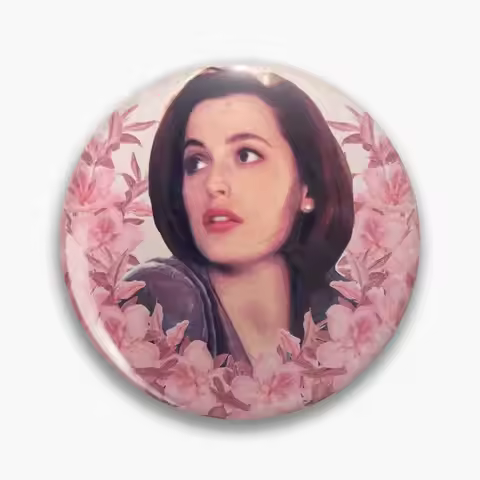 Dana Scully X Files Gillian Anderson Flo Soft Button Pin Lover Metal Collar Clothes Creative Decor B