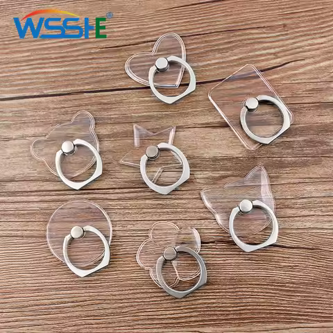 Universal Stent Mobile Phone Holder Stand Finger Ring Magnetic For cute Cell Smart Phone Transparent