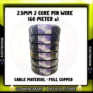 🔥Pin Cable 2.5mm x 2core 70 Pin Wire #Pvc Insulated Pvc #Twin Flat Cable CCA Black Cable Wire Wayar