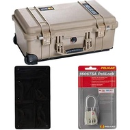 Pelican Select Bundle - Pelican 1510 Case with Foam (Desert Tan) plus 1510 Lid Organizer and TSA loc