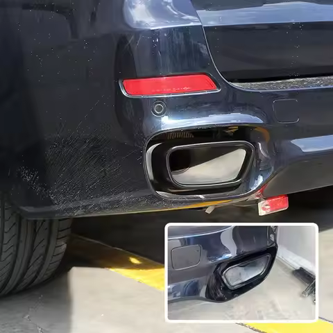 New 1Set Stainless Steel Car Exhaust Pipe Cover Automobiles Tail Throat For BMW M sports version X5 