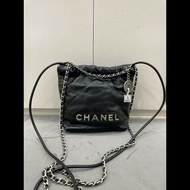 香奈兒 Chanel 黑銀22bag mini垃圾袋