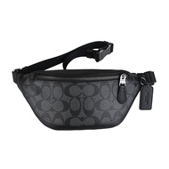 COACH OUTLET COACH Warren Belt Bag In Signature Canvas - Charcoal Black