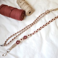 法式編織小花可調節手機掛繩