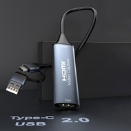Video Capture Card 4K HDMI to USB/Type-C HDMI Video Grabber Box for Camera DVD Live Stream Record