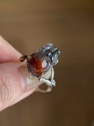 極光23水晶 貔貅 S925銀戒指可調節圈口 四色極光