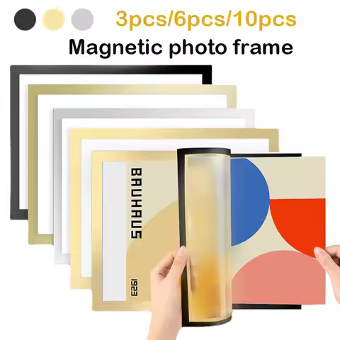 Magnetic Photo Frame A4/A6 Picture Frame Poster Cover Frame Gold/Silver/Black Display Rack Hanger Fo