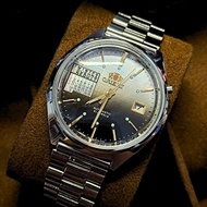 【Vintage 古董錶 復古東方錶 老雙獅 棕色漸層錶盤 日曆星期 自動機械錶】