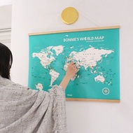 世界地圖-專屬訂製實木框海報-湖水綠 母親節客製化禮物 送禮推薦