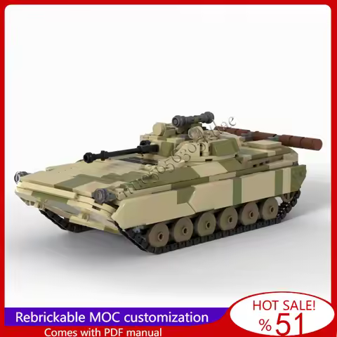 670 Parts MOC Customize Battle Series BMP 2D Camouflage Tank Model DIY Assembled Educational Creativ