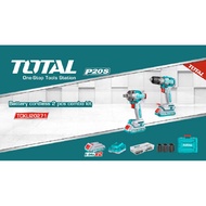 TOTAL TCKLI20271 Li-ion Cordless 2 Pcs Combo Kit Brushless Impact Wrench & Cordless Drill (20V) With