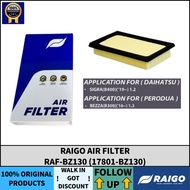 RAIGO AIR FILTER RAF-BZ130 (17801-BZ130) PERODUA BEZZA 1.3 (DVVT-I) (16Y~)