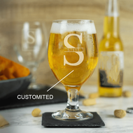 Personalised Beer Glass - Custom Engraved Stemmed Ale Glass Gift Any Message Bespoke Glass For Dad G