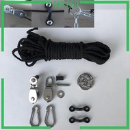 [Amleso] Kayak Boat Anchor Trolley Kit Pad Pulley Hook Hardware Accessories