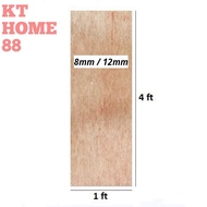 [1ft x 4ft] Papan Plywood / Solid Plywood 8mm 12mm