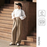HUONG BOUTIQUE BSQ09 brown striped pants with cups