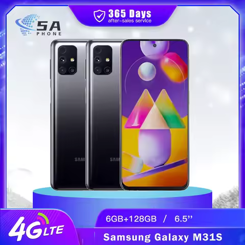Original Samsung Galaxy M31s 4G LTE Mobile Phone Dual SIM 6.5'' 6GB RAM 128GB ROM 64MP+12MP+5MP Fing