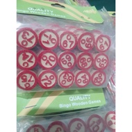Wood Bingo Chips 1-75