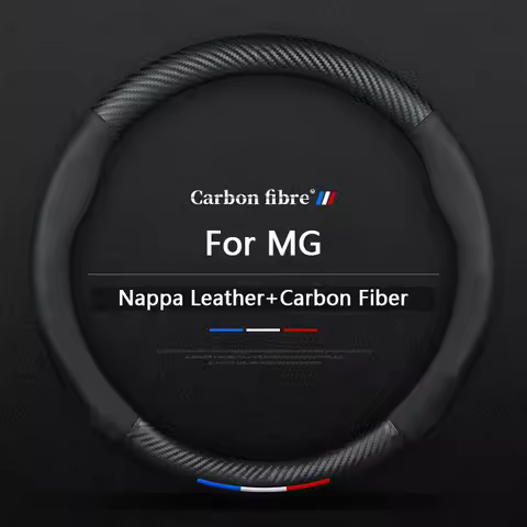 Fits For MG ZS HS GS MG 5 6 7 ES5 RX5 RX8 ZS EV ONE Carbon Fiber Leather Car Steering Wheel Cover Au