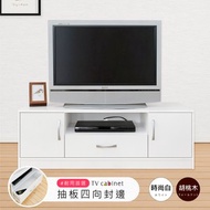 [特價]《HOPMA》現代二門一抽電視櫃 台灣製造 視聽櫃 電器櫃 展示架 收納櫃 儲藏櫃-時尚白