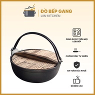 Nồi gang chống dính tự nhiên dùng được trên bếp từ nồi gang đúc nguyên khối rapio LIINKITCHEN
