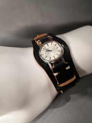 IWC萬國錶 1960s 自動上鍊女表/手工錶帶/黑色錶帶
