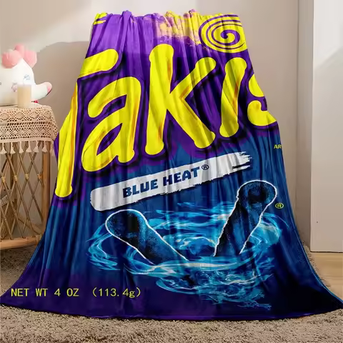 Soft Cozy Takis Pattern Flannel Blanket Versatile, and Warm for Nap Office School Retro Home Picnic 