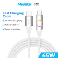 MeeGoo Type C to Type C / USB to Type C 65w Fast Charging Cord, 2-Head Type C Charging Cable for Sam