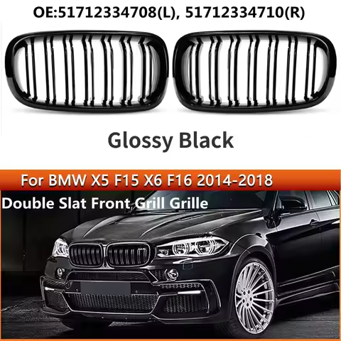 Glossy Black Racing Grills For BMW X5 F15 X6 F16 X5M F85 X6M F86 2014-2017 Car Grille Grill Front Ki