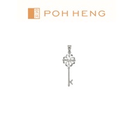 Poh Heng Jewellery 18K Key Pendant in White Gold