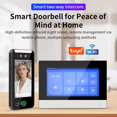 5inch Biometric Face Recognition Access Control System TUYA Wifi Unlock AI Face Recognition Video In