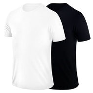 T-Shirt Microfiber Round Neck AMIGO White & Black Colour For Unisex Men And Woman