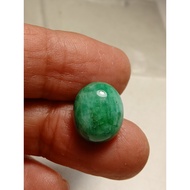 Batu Zamrud Asli 8.60 carat  OVAL CABOCHON Cut 14 X 12 X 5 MM Translucent ZAMBIA Green Emerald .+ IKAT CINCIN