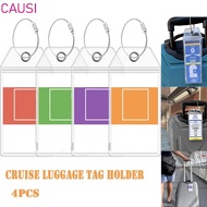 CAUSI Suitcase Label Holder, Waterproof Zip Seal Pouch Cruise Luggage Tag Holders, Essentials Steel 